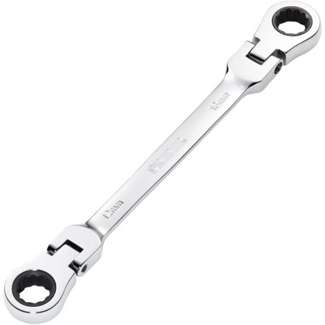 Draper Metric 12 x 13mm Flexible Head Double Ring Ratchet Spanner Chrome 27746