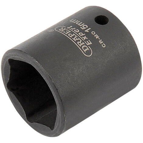 Draper Expert HI-TORQ® 15mm Metric Impact Socket for 1/4" Drive - Heavy-Duty Impact Socket in 1/4" Square Drive, Model 05062 (1/5)