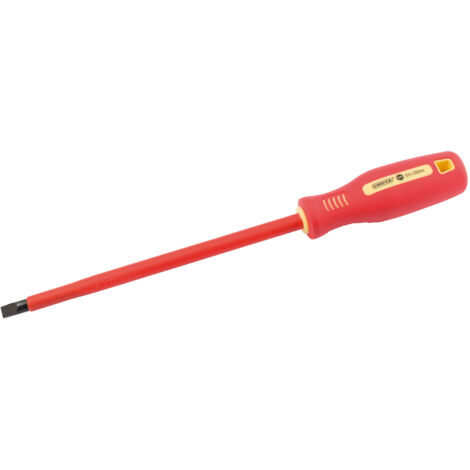 Draper 54273 Fully Insulated Plain Slot Screwdriver, 8 x 200mm (Sold Loose) (1/5)