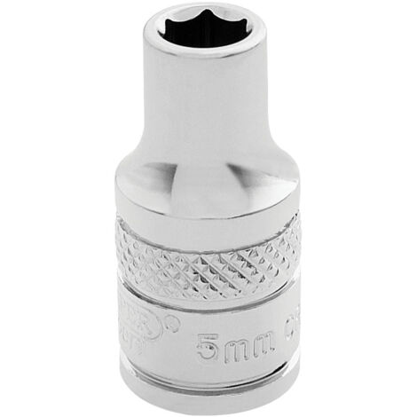 Draper 5mm Hex Socket for 1/4" Drive – Polished Chrome Metric Socket (Model 32427)