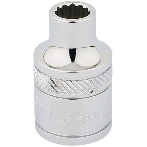 Draper Hi-Torq 12 Point Square Drive Socket Set – 3/8 Inch Drive, 1/4 Inch Size, Polished Chrome Finish, Model 49015 (1/5)
