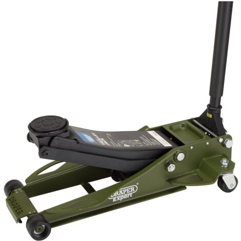 Draper 23817 Draper Expert Professional Low Profile Fast Lift Garage Trolley Jack, 3 Tonne, Green (1/2)