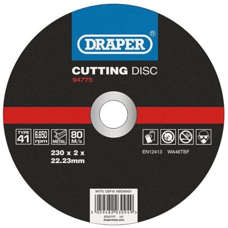Draper 94775 Metal Cutting Disc, 230 x 2 x 22.23mm (1/2)