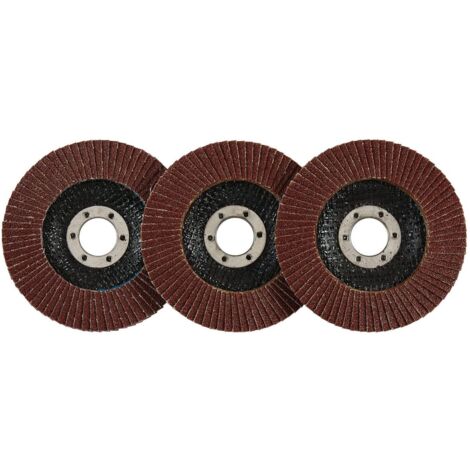 Draper Aluminium Oxide Flap Discs, 115 x 22.23mm, 60 Grit, Pack of 10