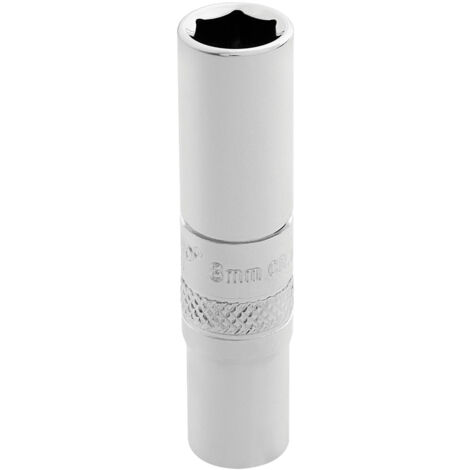 Draper 8mm Deep Socket for 1/4" Drive – Polished Chrome, Metric, 1/4" Square Drive, Model 32675 (1/5)
