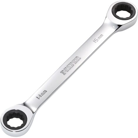 Draper HI-TORQ® 14x15 mm Metric Double Ratchet Ring Spanner (Model 27738)