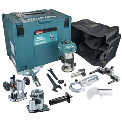 Makita RT001GZ16 40v Brushless Router Trimmer Naked In Case with Extra Bases