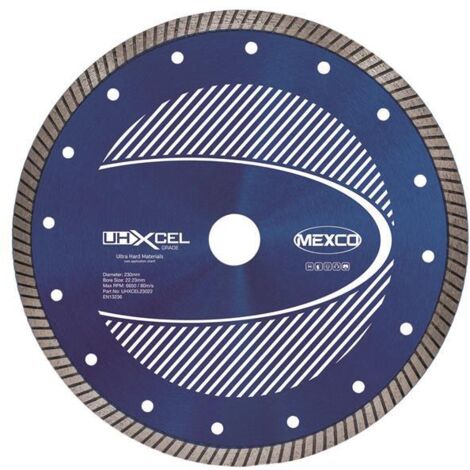 MEXCO UHXCEL23022 UHXCEL Ultra Hard Materials Diamond Blade 230 x 22mm MEXUHXL230 (1/2)