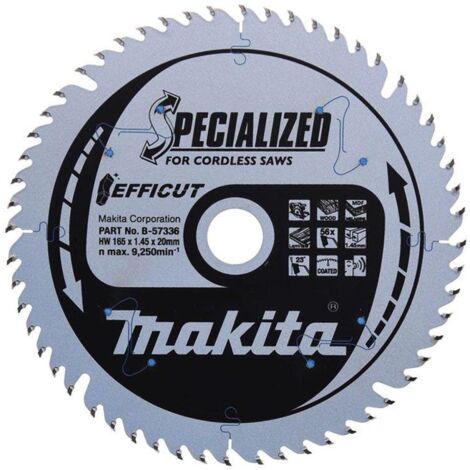 Makita B-57336 Efficut TCT Plunge Saw Blade 165mm x 20mm x 56T