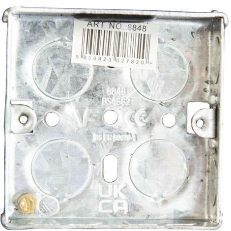 Dencon 1-Gang Metal Back Box 16mm - Adjustable Knocks (1/2)
