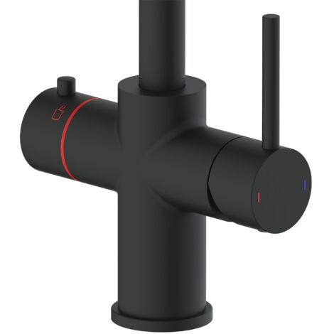 Matt Black 3 in 1 Instant Boiling Hot Water Kitchen Tap Only J Spout ...