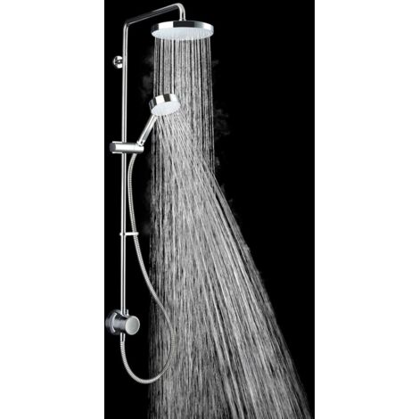 Mira Showers – Mira Minimal thermostatic mixer shower – Chrome – 200mm drencher head – Adjustable handset with 1 spray – Cool Shield technology – For high pressure (1/5)