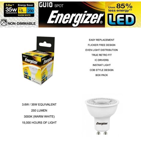 Energizer S8821 LED GU10 Bulb Warm White 3.8W ENG4327 (1/5)