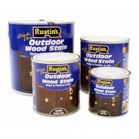 Rustins ESWA500 Quick Dry Exterior Woodstain Satin Walnut 500ml RUS2017