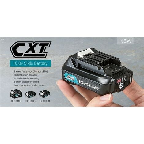 Genuine Makita BL1020 BL1021B 10.8v 12v CXT Lithium Ion Slide Type 2.0ah Battery