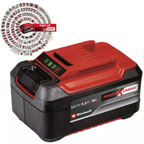 Einhell 5.2Ah PLUS 18V Battery Power X-Change Rechargeable Dust Resistant LED