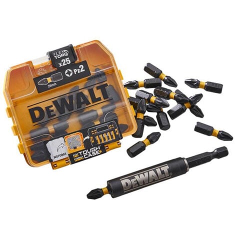 Dewalt x25 Impact PZ2 Pozi Screwdriver Bits FLEXTORQ Tough Case