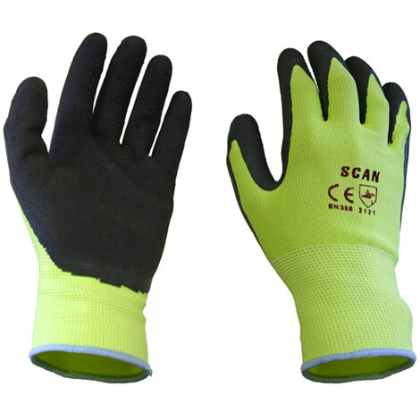 Scan SCAGLOLATYL Yellow Foam Latex Coated Glove 13g Large