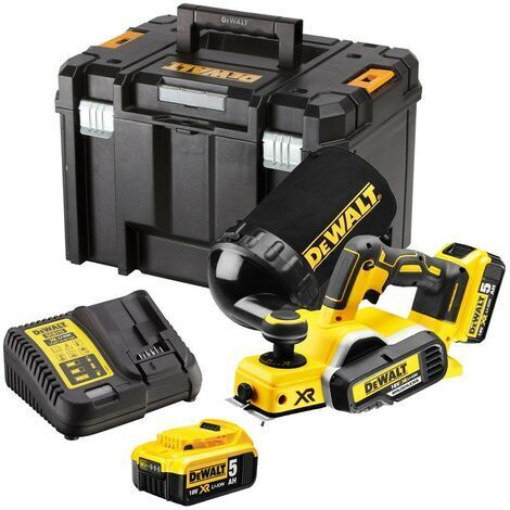 Dewalt DCP580P2 18v XR Cordless Brushless Planer + 2 x 5.0ah Batteries Dust Bag (1/5)