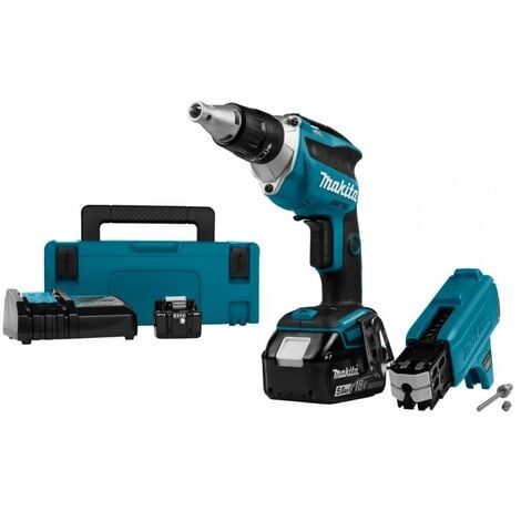 Makita DFS250TJX2 18v Brushless Collated Autofeed Drywall Screwdriver -2x5.0ah