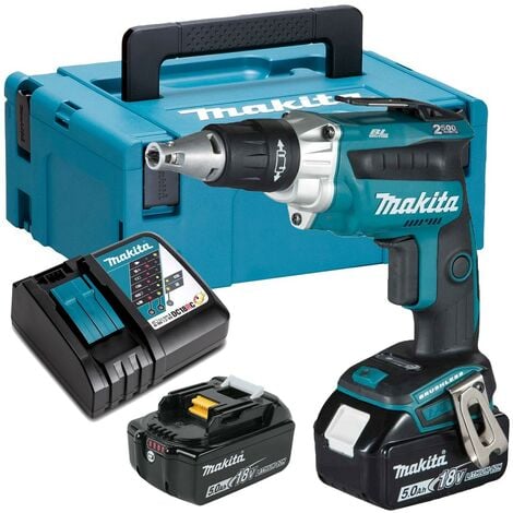 Makita DFS250RTJ 18v Brushless Drywall Screwdriver - 2 x 5.0ah Batteries Makpac