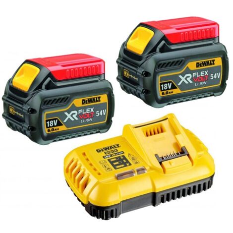 Dewalt DCB546 18v 54v XR Flexvolt 6.0ah Battery Twin Pack + DCB118 Fast Charger