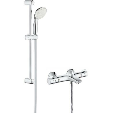 Grohe Grohtherm 800 Thermostatic Bath Shower Mixer Set with Tempesta Riser Rail