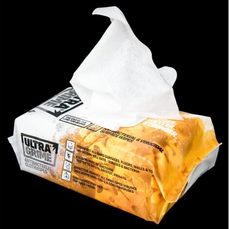 100 Stück Uniwipe Ultra Grime AntiBac Wipes Flächen-Desinfektionstücher