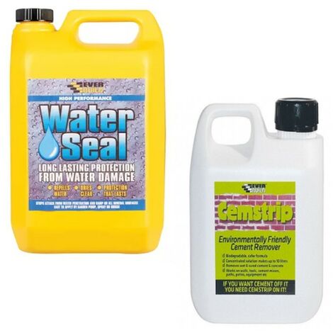Everbuild Environmentally Friendly Patio Stain Remover 1L and 402 Water Seal 5L