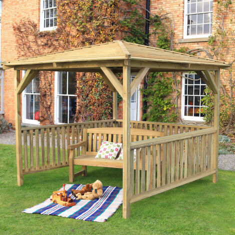 Zest Knutsford Pavilion Wooden Garden Gazebo Shelter Arbour Hot Tub 2.4m (1/5)