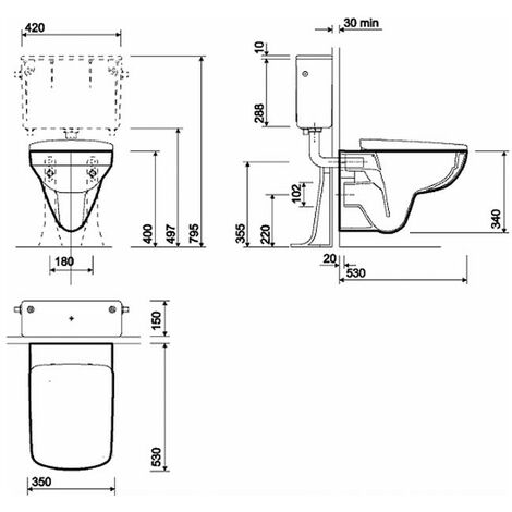 Geberit Duofix 1.12m WC Toilet Frame Chrome Plate Wall Fixings Toilet Pan & Seat