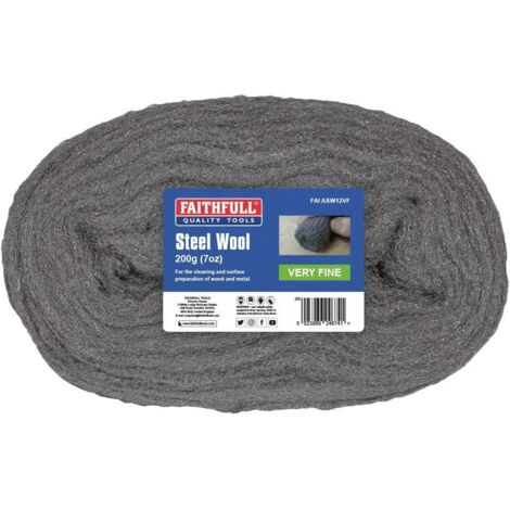 Faithfull FAIASW12VF Steel Wire Wool Very Fine 200g