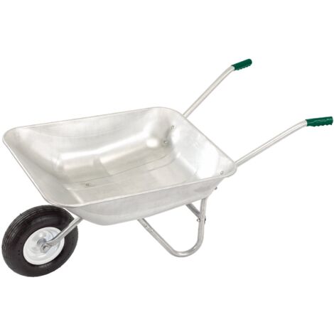 Draper 31619 65L Wheelbarrow Garden Barrow Galvanised Cart Pneumatic Tyre (1/5)