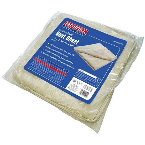 Faithfull FAIDSCT129 Cotton Twill 12 x 9ft Dust Sheet