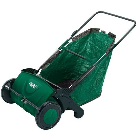 Draper 82754 Manual Push Rolling Garden Leaf Grass Sweeper Collector 21in