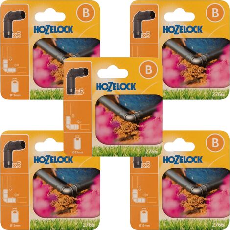 25 x Hozelock 2766 13mm 90 Deg Right Angle Elbow Connectors Irrigation Watering (1/3)