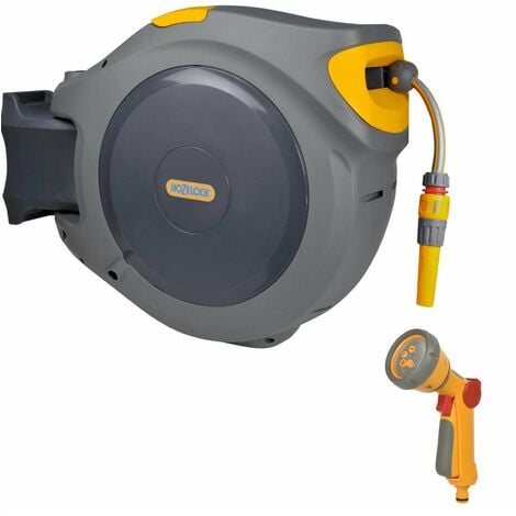 Outsunny Retractable Hose Reel Wall Mounted w/ Lead-in Hose and