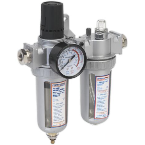 Sealey SA2001 Air Filter Regulator Lubricator Heavy-Duty 145psi 125psi