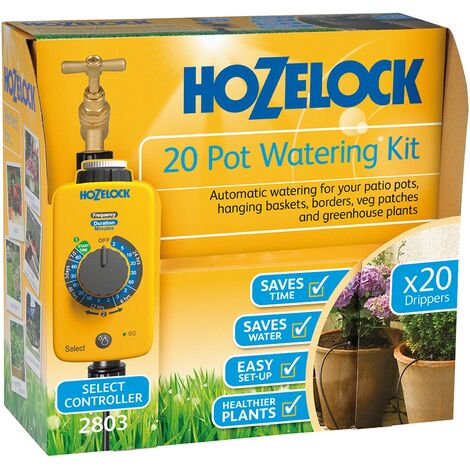 Hozelock Plus Auto 20 Plant Pot 7.5m Hedge Watering Kit 2803 Select Timer (1/2)