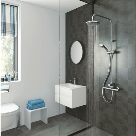 Triton Dene Diverter Thermostatic Bar Mixer Shower Chrome Overhead Drencher