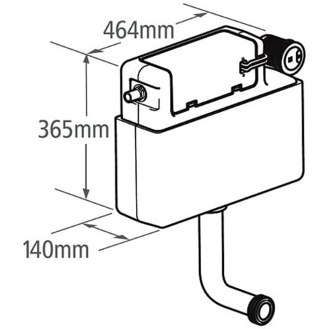 Roper Rhodes Cascade Concealed Dual Flush WC Toilet Cistern Side Access + Button