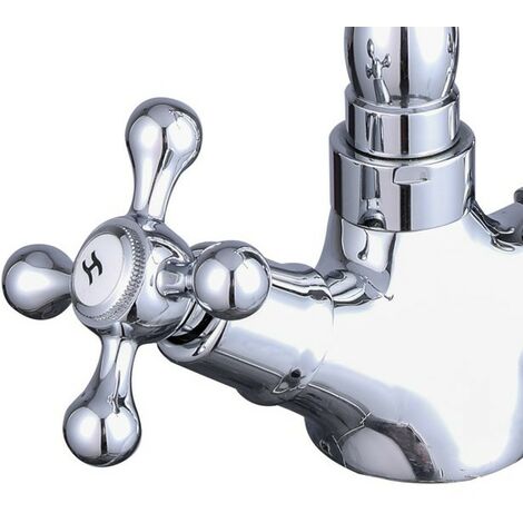 French Classic Traditional Mono Kitchen Sink Basin Mixer Tap Chrome Swivel Spout