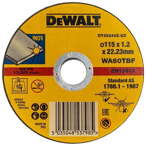 10 x 115mm 4.5" 1.2mm Thin INOX Metal Cutting Disc 22.2mm Bore Flat Disc