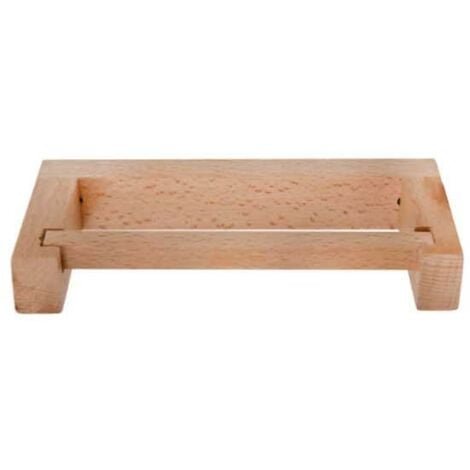Southbourne Wooden Beech Bathroom Cloakroom Toilet Roll Holder Wall Mounted