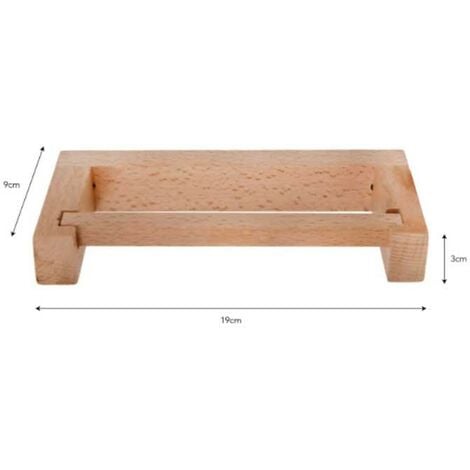 Southbourne Wooden Beech Bathroom Cloakroom Toilet Roll Holder Wall Mounted