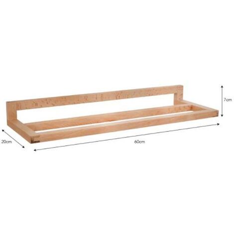 Southbourne Wooden Beech Bathroom Cloakroom Double Towel Rail Bar Holder Hanger