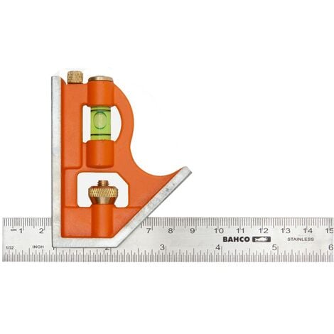 Bahco CS150 150mm 6 Carpenters Combination Square Stainless Steel BAHCS150