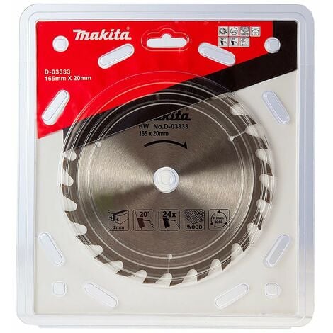 Makita D-03333 Circular Saw Blade 165 X 20 24 Teeth - Suits DSS611 DSS610 DHS680