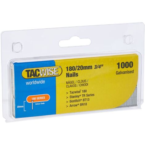 Tacwise 180 18 Gauge 20Mm Nails Pack 1000
