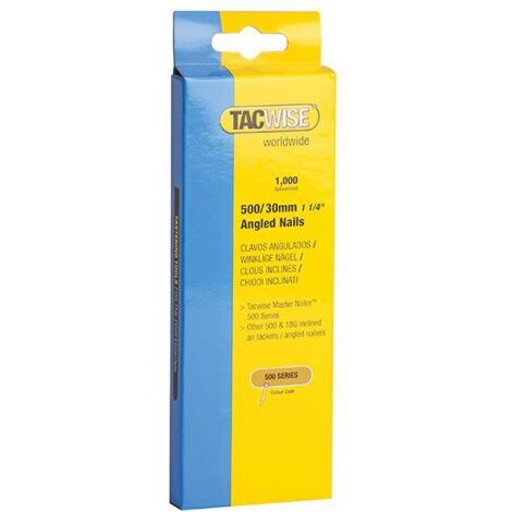 Tacwise 0481 Type 500 30mm Angled 18G Brad Nails Galvanised 1000 Pack - 400ELS